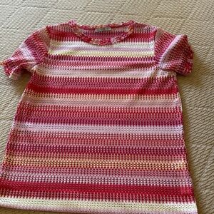 Short sleeved striped multicolored with details on sleeves and neck Zara shirt.